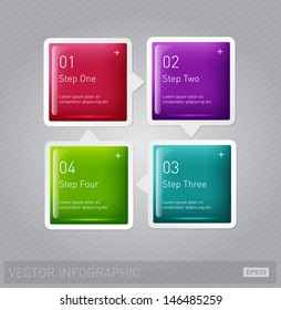 Vector Square Glossy Infographic Layout