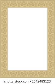 Vector square gold ancient Russian ornament. Slavic rectangle, border, frame. Painting of the royal chambers.
