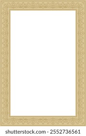Vector square gold ancient Russian ornament. Slavic rectangle, border, frame. Painting of the royal chambers.

