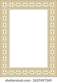 Vector square gold ancient Russian ornament. Slavic rectangle, border, frame. Painting of the royal chambers.
