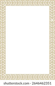 Vector square gold ancient Russian ornament. Slavic rectangle, border, frame. Painting of the royal chambers.
