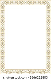 Vektor Quadrat Gold alten russischen Ornament. slawisches Rechteck, Rahmen, Rahmen. Gemälde der königlichen Kammern.
