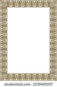 Vector cuadrado de oro y negro adorno ruso antiguo. Rectángulo eslavo, borde, marco. Pintura de las cámaras reales.
