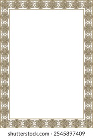 Vector square gold and black ancient Russian ornament. Slavic rectangle, border, frame. Painting of the royal chambers.
