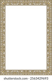 Vector square gold and black ancient Russian ornament. Slavic rectangle, border, frame. Painting of the royal chambers.
