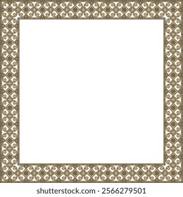 Vector square gold and black ancient Russian ornament. Slavic rectangle, border, frame. Painting of the royal chambers.
