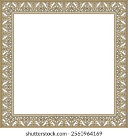 Vector square gold with black border, frame, Pompeii. Rectangle Neopolitan ornament. Art of Ancient Rome. Template for stained glass
