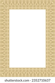 Vector square golden Egyptian ornament. Endless border, ancient Egypt frame.
