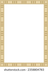 Vector square golden Egyptian ornament. Endless border, ancient Egypt frame.
