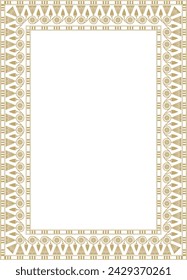 Vector square golden Egyptian ornament. Endless border, ancient Egypt frame.
