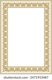 Vector square golden Egyptian ornament. Endless border, ancient Egypt frame.
