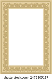 Vector square golden Egyptian ornament. Endless border, ancient Egypt frame.
