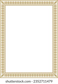 Vector square golden Indian national ornament. Ethnic plant border. Flowers frame. Poppies and leaves.
