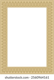 Vector square golden national Persian ornament. Rectangle, frame, border, ethnic pattern of the peoples of Iran, Iraq, Tajikistan
