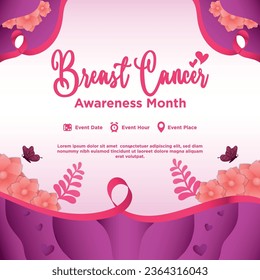 Vector Square Gradient Breast Cancer Awareness Month