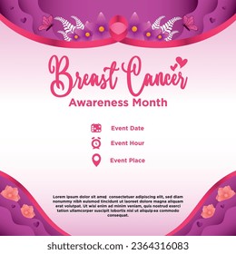 Vector Square Gradient Breast Cancer Awareness Month