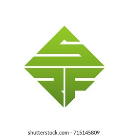 Vector Square Green Abstract Letter S R F Logo