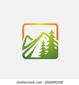 Diseño del logotipo de Vector Square Green Hills