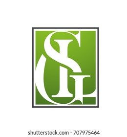 Vector Square Green Letter G S L Logo 