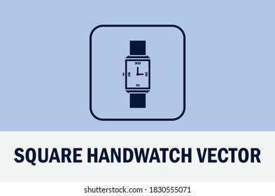 Vector of square hand watch isolated on pastel color background. For designer.