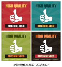 Vector : Square High Quality Recommended Poster, Banner, Label or Sticker