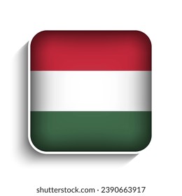 Vector Square Hungary Flag Icon
