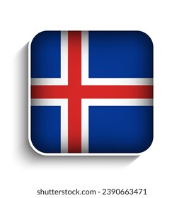Vector Square Iceland Flag Icon