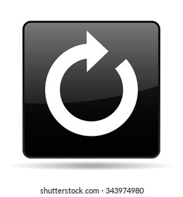 vector square icon with black shadow with the sign of the return