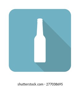 Vector square icon with bottle silhouette, isolated on white