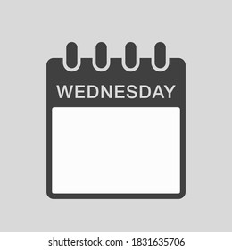 Icono de plaza vectorial día calendario semana - miércoles. Espacio vacío para el estilo plano de ilustración vectorial. Lista de días de fecha del mes Miércoles