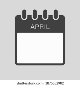 Vector square icon calendar page spring month of the year - April. Empty space for text. Date days to-do list of April. Reminder, schedule line simple sign. Organizer concept.