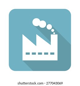 Vector square icon with image of factory, isolated on white