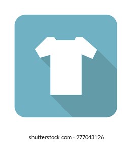 Vector square icon with image of T-shirt, isolated on white