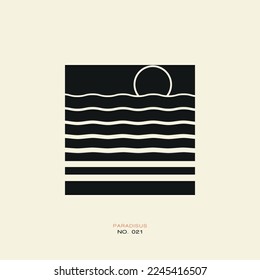 Vector square icon. Minimalistic square logo. Elegant logo label. Geometric shapes. Abstract art. Vector illustration