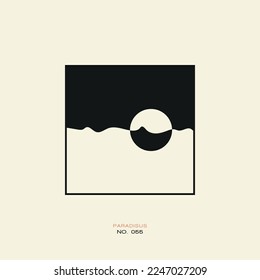 Vector square icon. Minimalistic square logo. Elegant logo label. Geometric shapes. Abstract art. Vector illustration