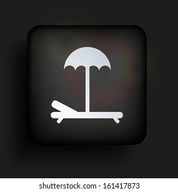 Vector square icon on black background. Eps10