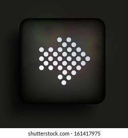 Vector square icon on black background. Eps10