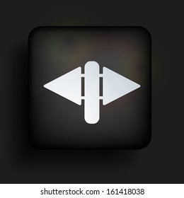 Vector square icon on black background. Eps10