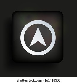 Vector square icon on black background. Eps10