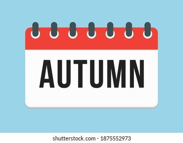 Calendario de la página de iconos de la plaza del vector meses de otoño - septiembre, octubre, noviembre. Signo vectorial del vector de temporada. Fecha del domingo, lunes, martes, miércoles, jueves, viernes, sábado. Lista de tareas pendientes de invierno.