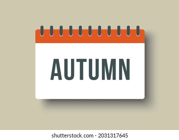 Calendario de la página de iconos de la plaza del vector meses de otoño - septiembre, octubre, noviembre. Signo vectorial del vector de temporada. Fecha del domingo, lunes, martes, miércoles, jueves, viernes, sábado. Lista de tareas pendientes de otoño.