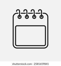 Vector square icon page calendar. Empty space for illustration or text. Pictogram template for anniversary, reminder, schedule, planning. Calendar on the wall for date, to-do list, checklist