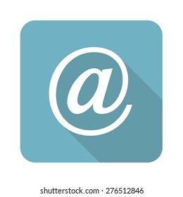 Vector square icon with at sign, isolated on white