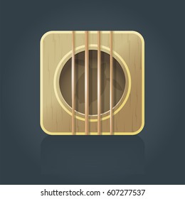 Vector square icon of ukulele guitar, eps10 