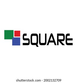 vector square illustration with green blue red color, great for brand logos, stickers, emblems, labels etc