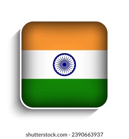 Vector Square India Flag Icon