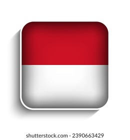 Icono de la bandera de Indonesia de la Plaza del Vector