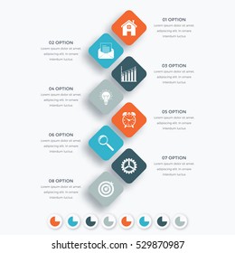 Vector square infographics with icons. Template for presentation. Diagram concept with 8 parts