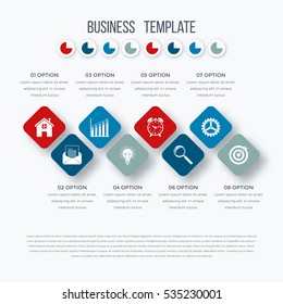 Vector square infographics with icons. Template for presentation. Diagram concept with 8 parts