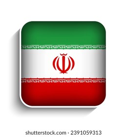 Vector Square Iran Flag Icon